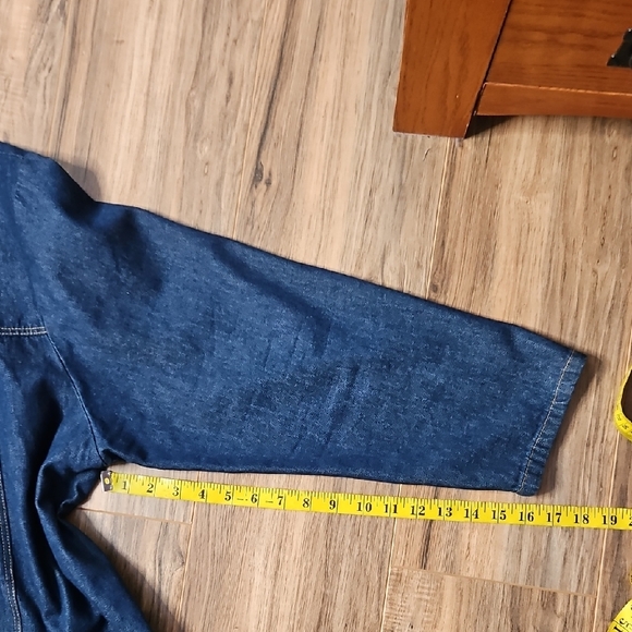 Capistrano Denim Jacket with Gold and Floral Silk Accents 2X - Picture 10 of 10